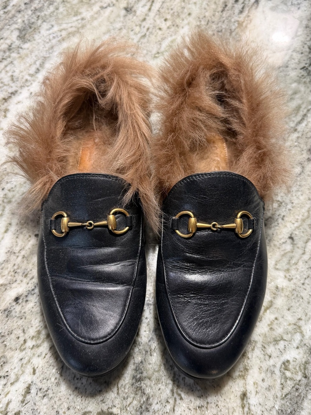 Gucci Jordaan Horsebit Shearling Loafer Jordaan Loafers 36.5